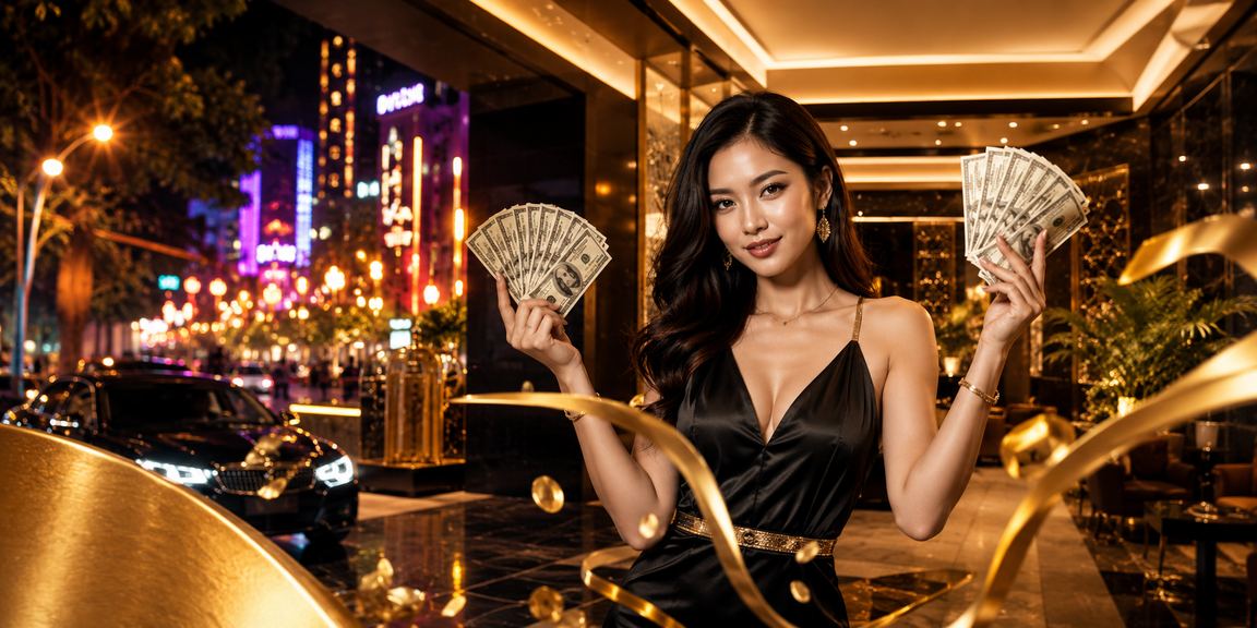 Tampilan neon kasino online yang menampilkan penawaran cashback menarik