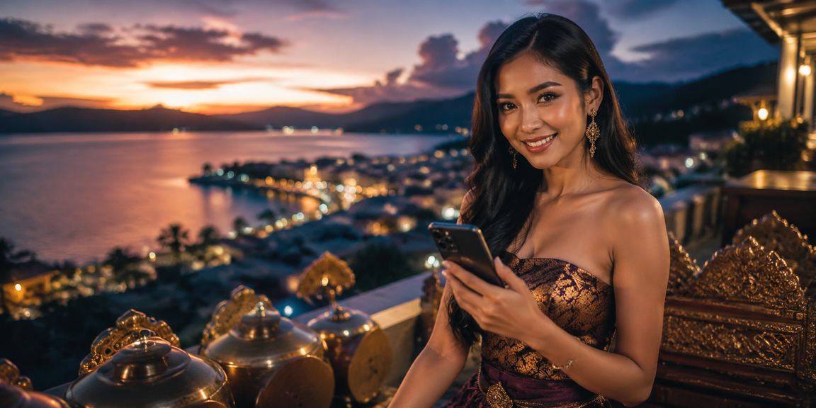 Model menggunakan perangkat mobile untuk mengakses layanan casino di Vietnam